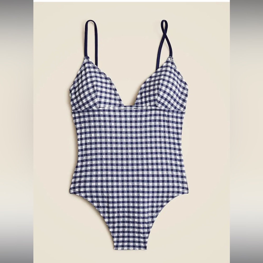 Women’s  Blue Checkered One Piece BNWT